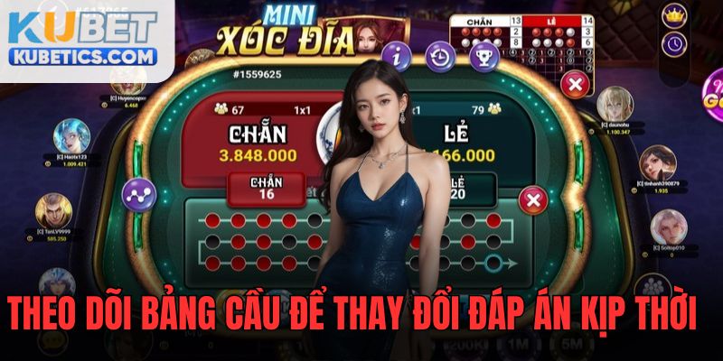 Theo dõi bảng cầu để có sự điều chỉnh hợp lý khi cược Xóc Đĩa Kubet